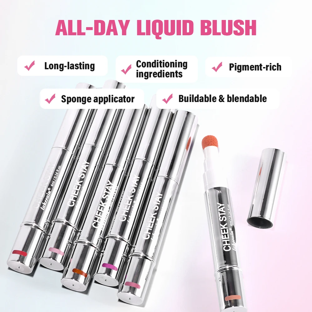 Lakerain Powder Blusher Pen Long Lasting Highlighter Brightening Liquid Blush Nourish Skin Face Makeup Pen