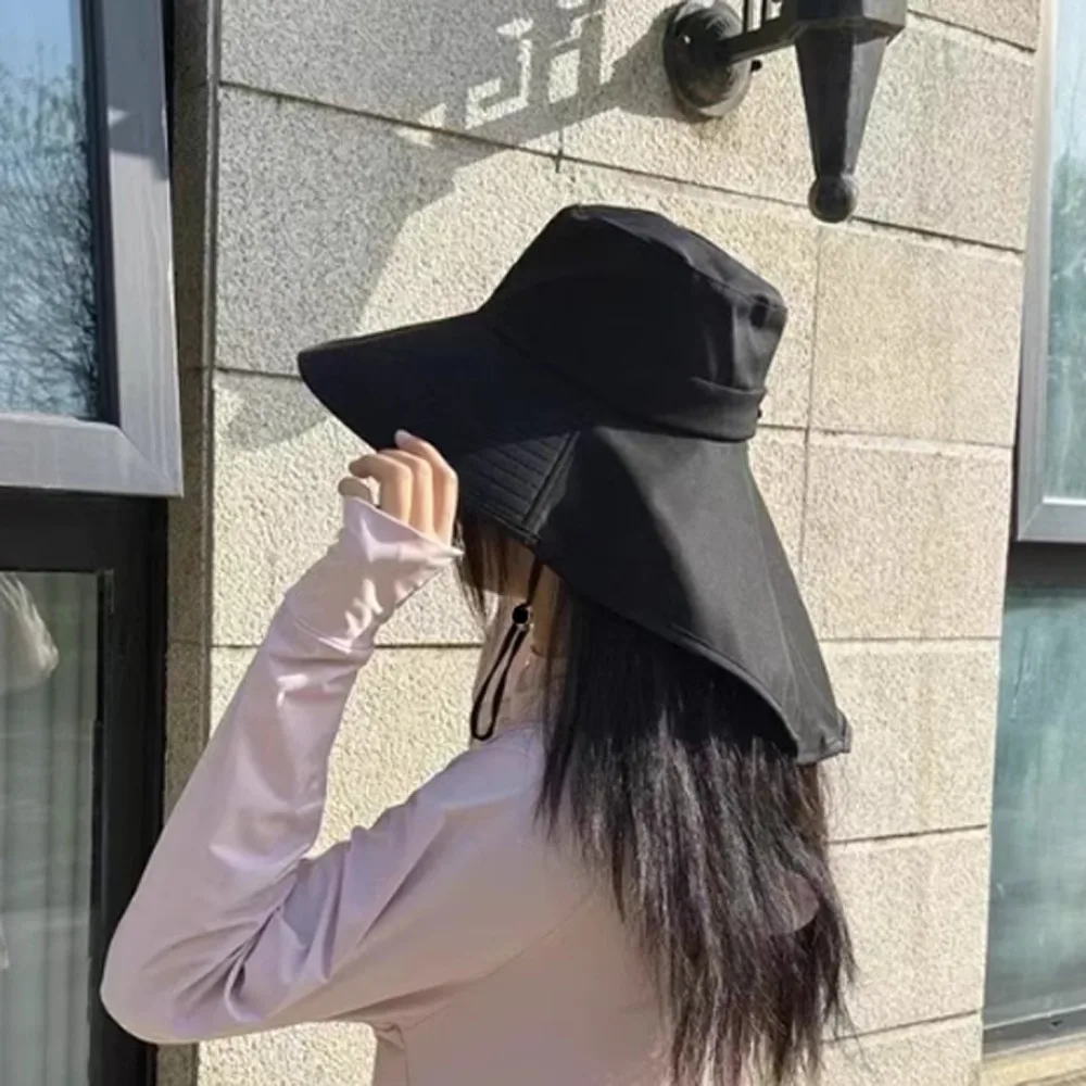 

Модная солнцезащитная шляпа с широкими полями и защитой от ультрафиолета, складная шляпа с защитой от солнца 50+, UPF, дорожная уличная женская панама для бега