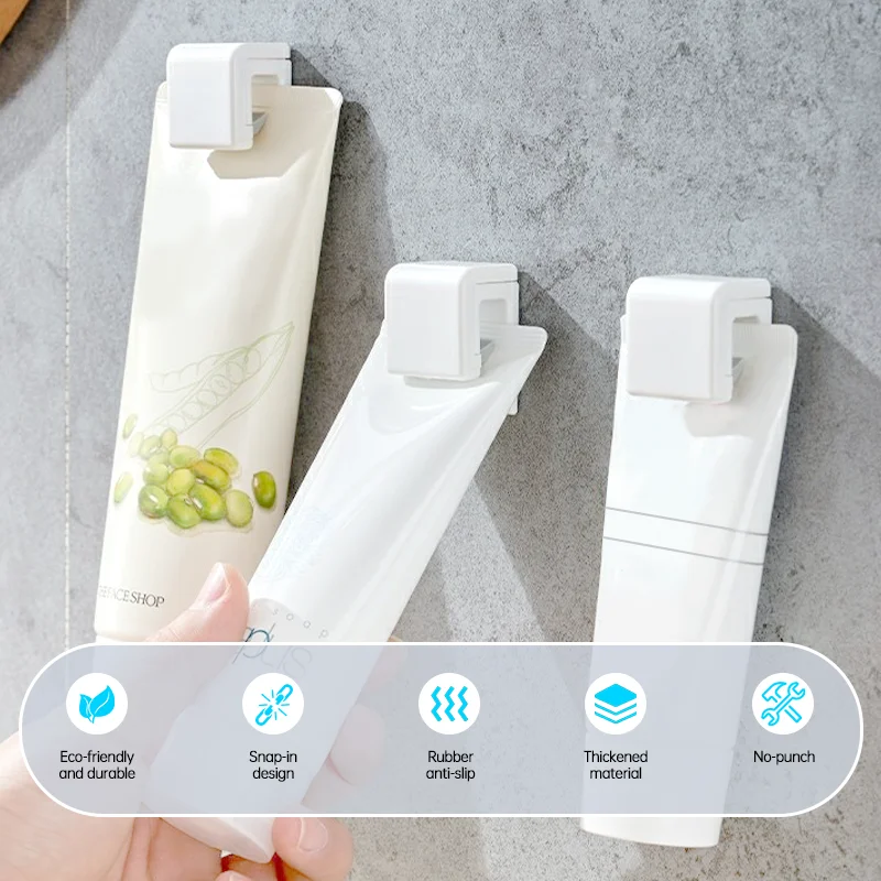 1-10pcs Punch-free Toothbrush Holder Portable Toothpaste Holder Multifunctional Self-adhesion Waterproof Toothbrush Organizer