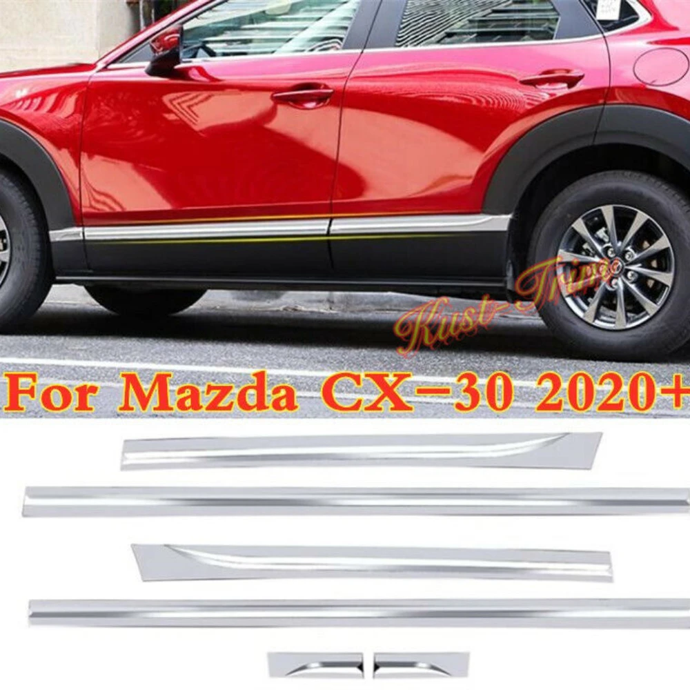 Stainless Side Door Body Cover Molding Trim 6PCS FOR 2020 2021 Mazda CX-30 CX30