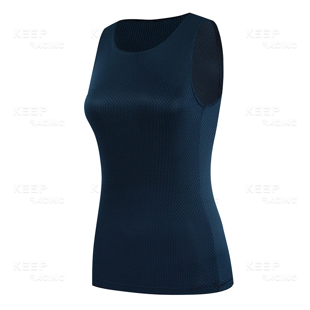 Camiseta básica de ciclismo para mujer, chaleco de secado rápido, color azul, transpirable, rosa, elástica, para bicicleta de carretera