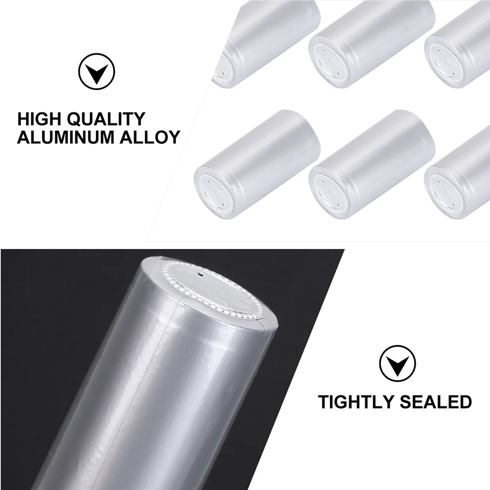 200 Pcs 30mm Bottle Shrink Caps Silver Heat Sealed Tops Easy Open Tear Off Tabs Lasting Airtight Seal Bar Accessories