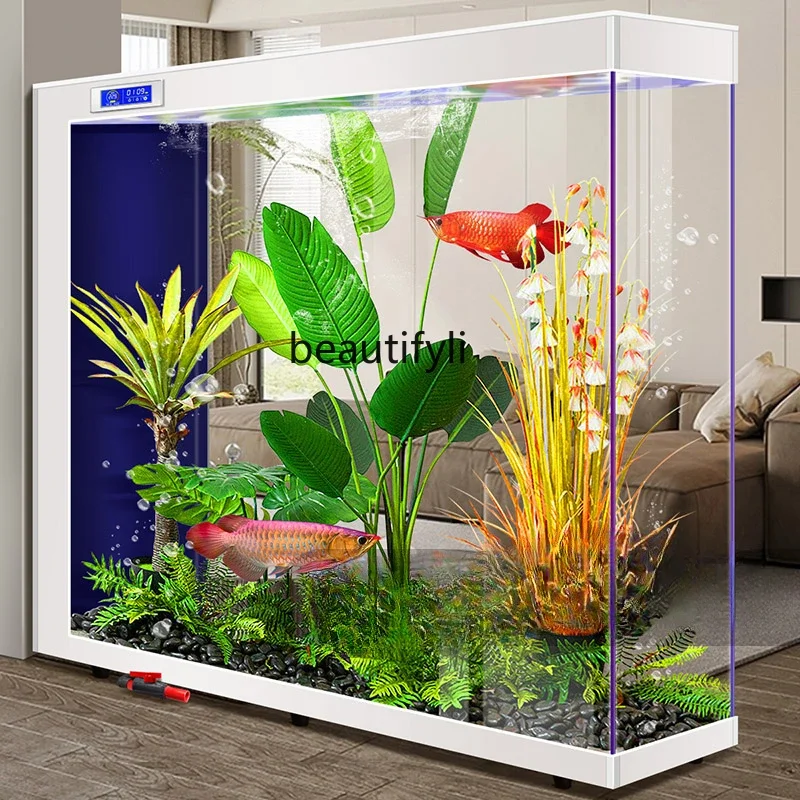 

Super White Glass Lazy Change Water Living Room Floor Self-Circulation Ecological Aquarium Fish Tank