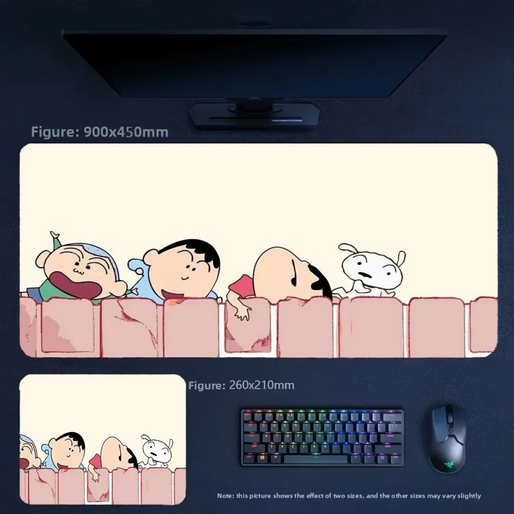 High Quality  Animation Crayon Shin Chan and His Friends Non-slip Leather Mouse Pad Comfortable Soft Leather Printed Table Mat