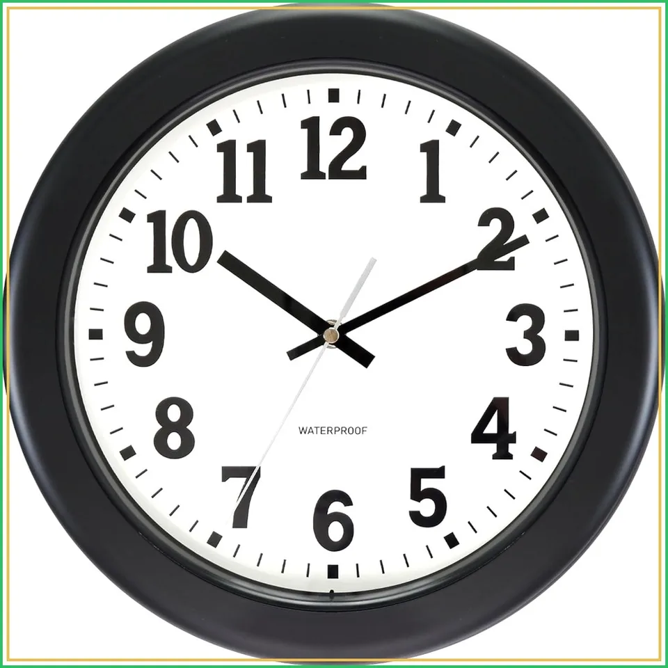 Waterproof Silent Battery Operated Wall Clock