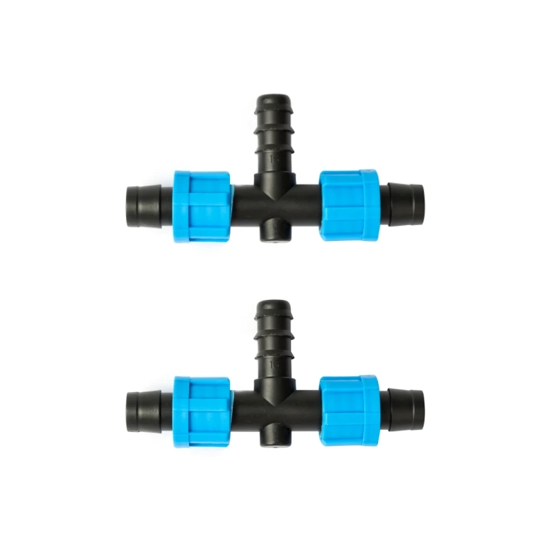 202516Mm Drip Tape Connectors Valve With Locked Barb Pipe Water Connectors for Garden Greenhouse Irrigation