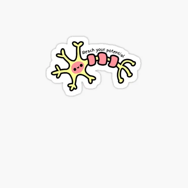 Reach Your Potential Cute Neuron Psy  Stickers for Decorations Anime Bumper Window Luggage Home Wall Car Kid Water Bottles Room