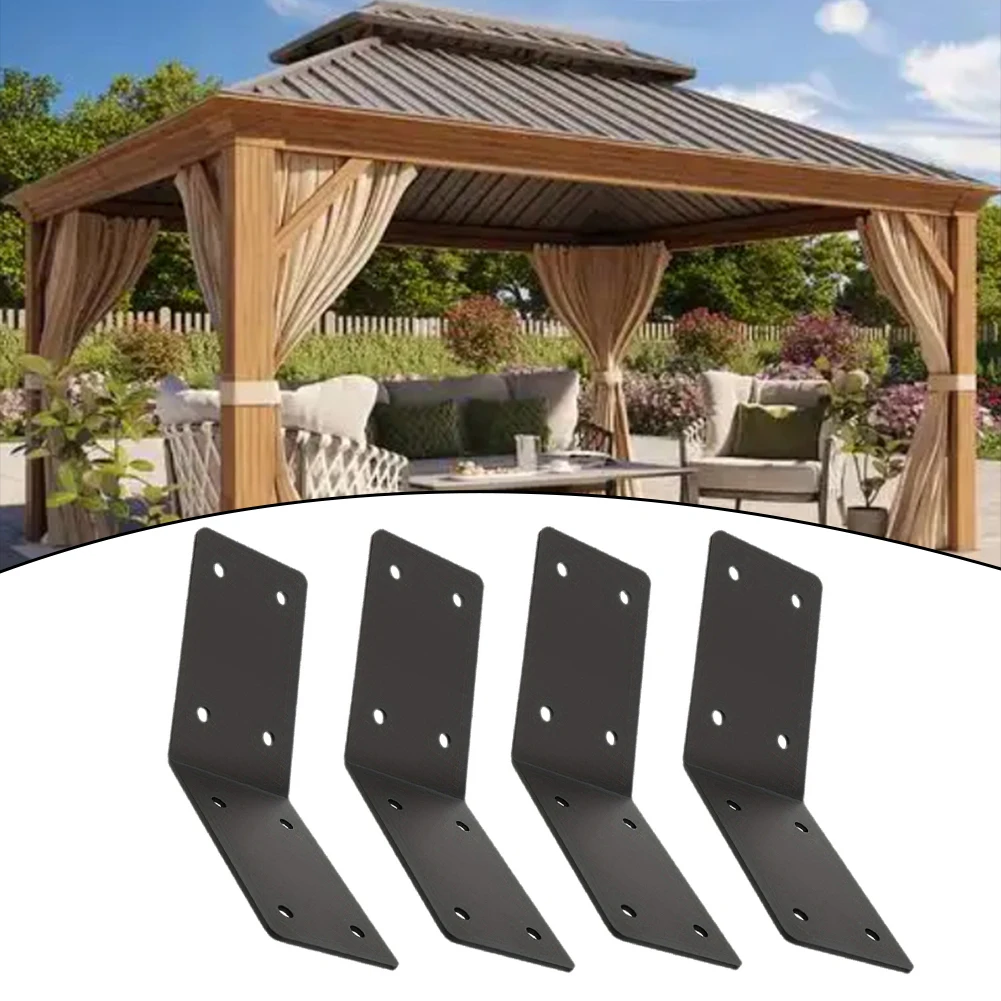 

4 шт. угловые опорные кронштейны для беседки, простая установка внутри, угловой кронштейн под углом 45 градусов, запасные части для садовых инструментов