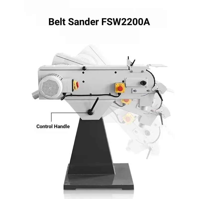 Ponceuse à bande industrielle robuste pour métaux, 3000W, adaptée au traitement du bois
