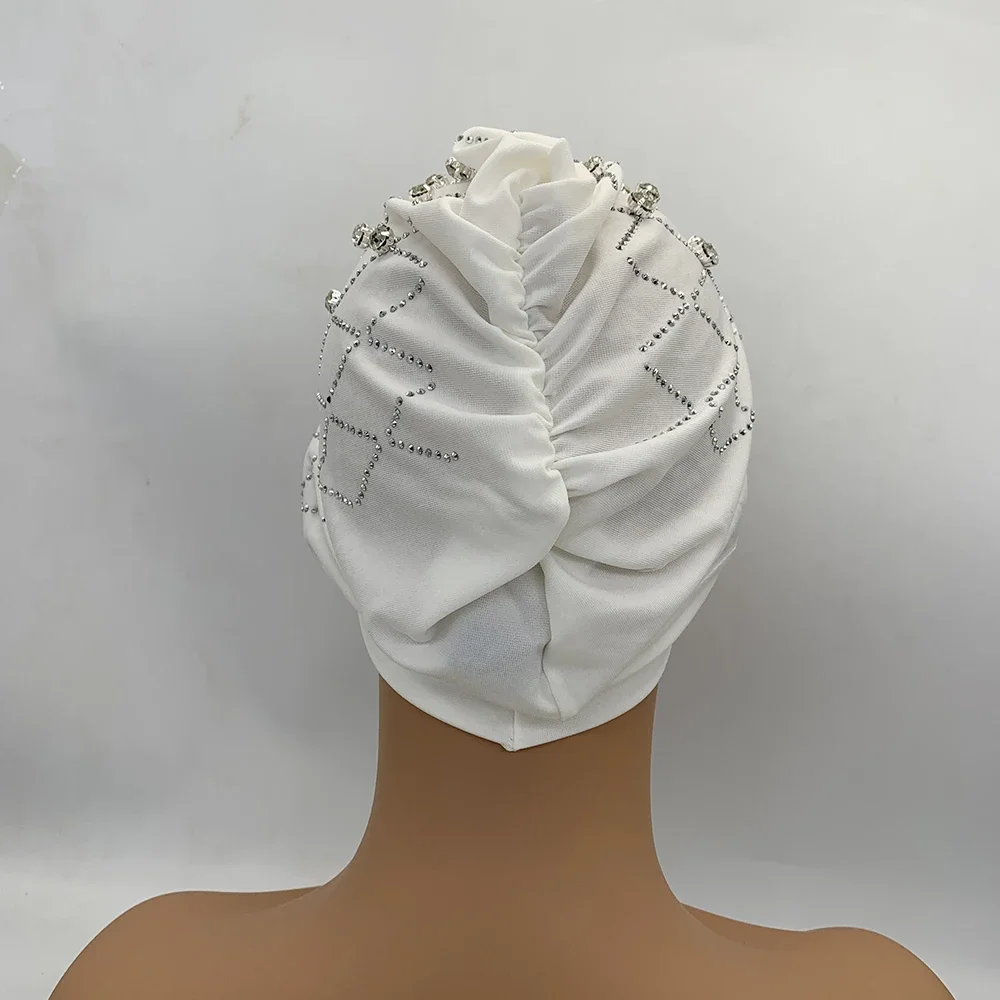 Muslim Inner Hijabs Islam Under Scarf Cap Stretchy Headscarf Bonnet Turbante Mujer Rhinestone Head Wraps for Ramadan Women