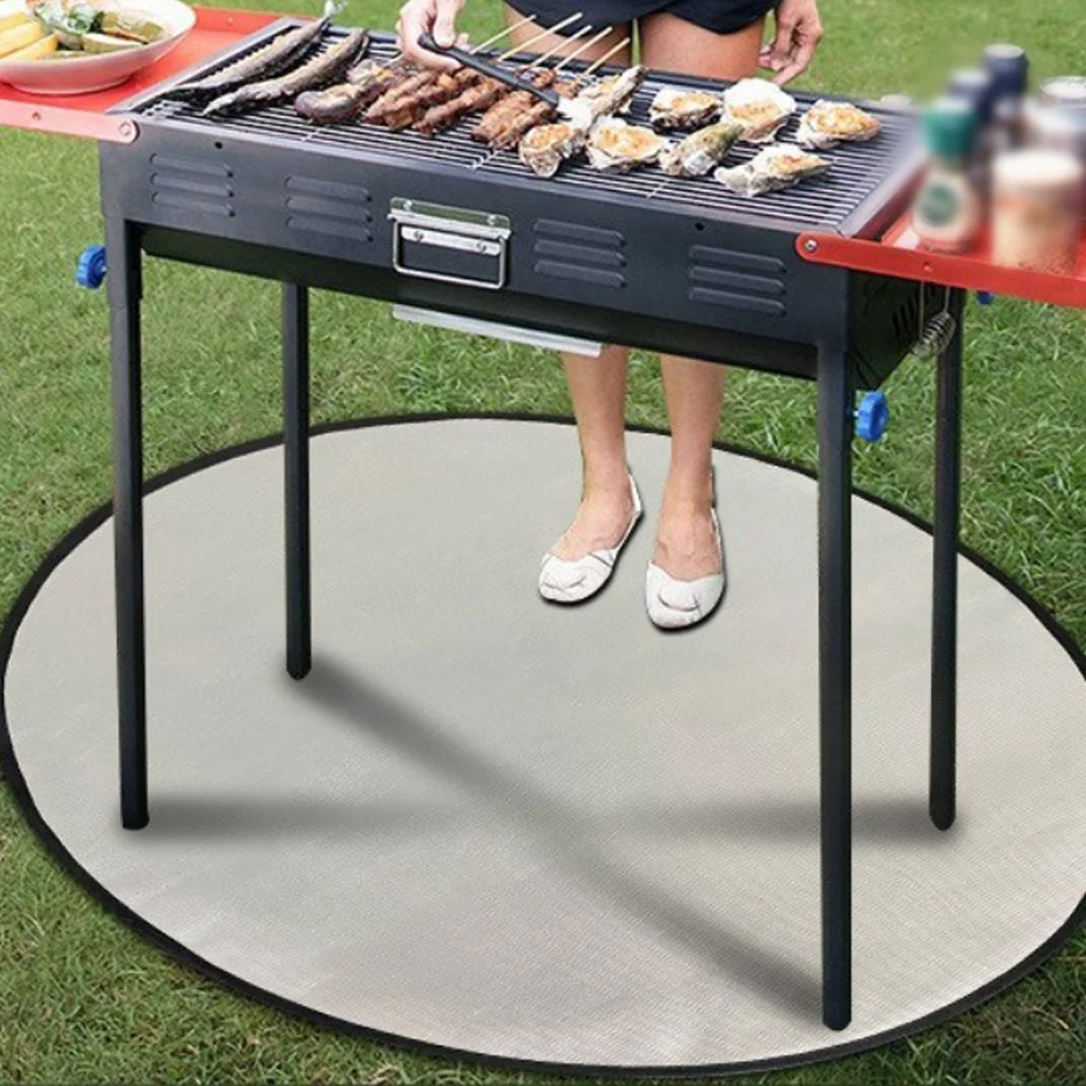 Fireproof Outdoor Barbecue Mat For Grills And Stoves, Silicone Fiberglass Heat Resistant, Easy Clean, Odor-Free Protection