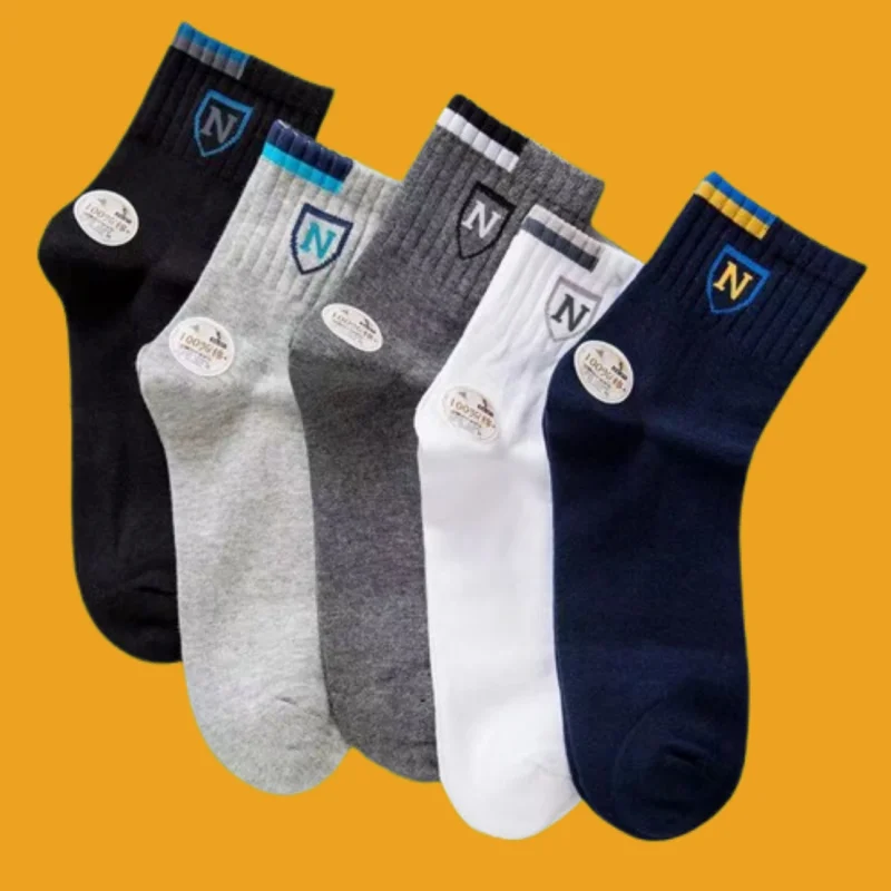 10/20 Pairs Sports Men's Mid-Tube Socks Breathable Classic Men Socks Summer Men's Classic Business Simple Casual Mid-Tube Socks