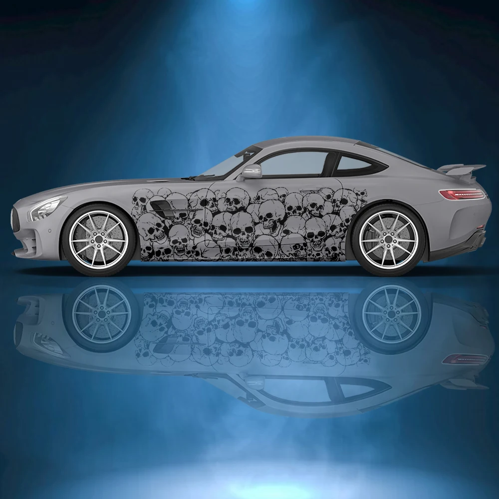 

skull Car Side Sticker Vinyl Racing Paint Accessories Self-Adhesive Spray Paint for Painting Truck SUV Car Decal