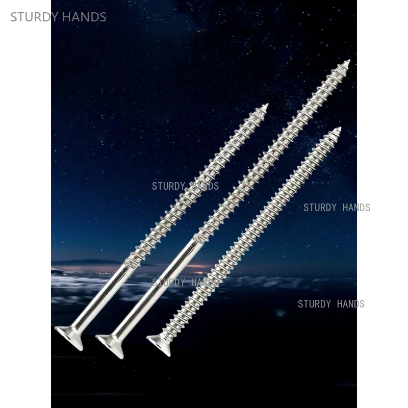 40PCS stainless steel extended countersunk head self tapping screw switch socket long pole wooden screw M4 hardware accessories
