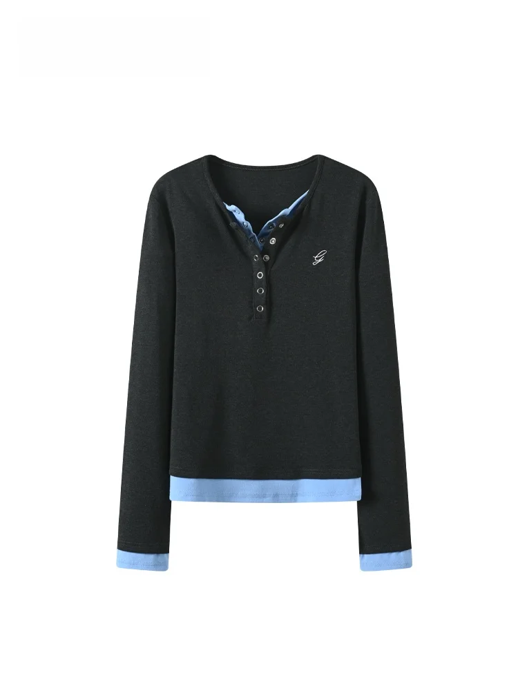 

plus Size Long Sve T-irt Women's Base irt Spring Weight Loss Design Sense Cover up Slimming Overhead Top