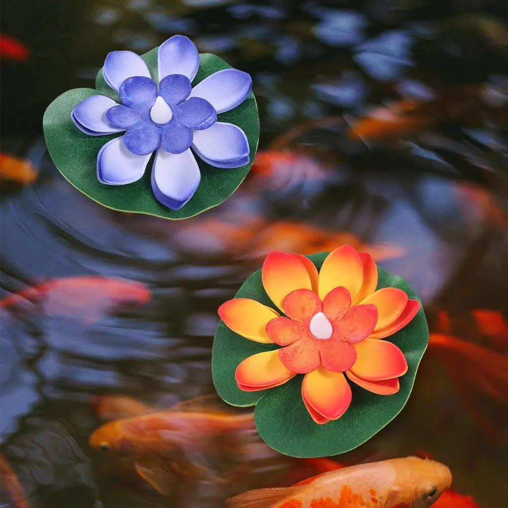 Floating Induction Floating Water Lotus Lamp Waterproof Lotus Artificial Lotus Lamp LED Electronic Candle 10cm