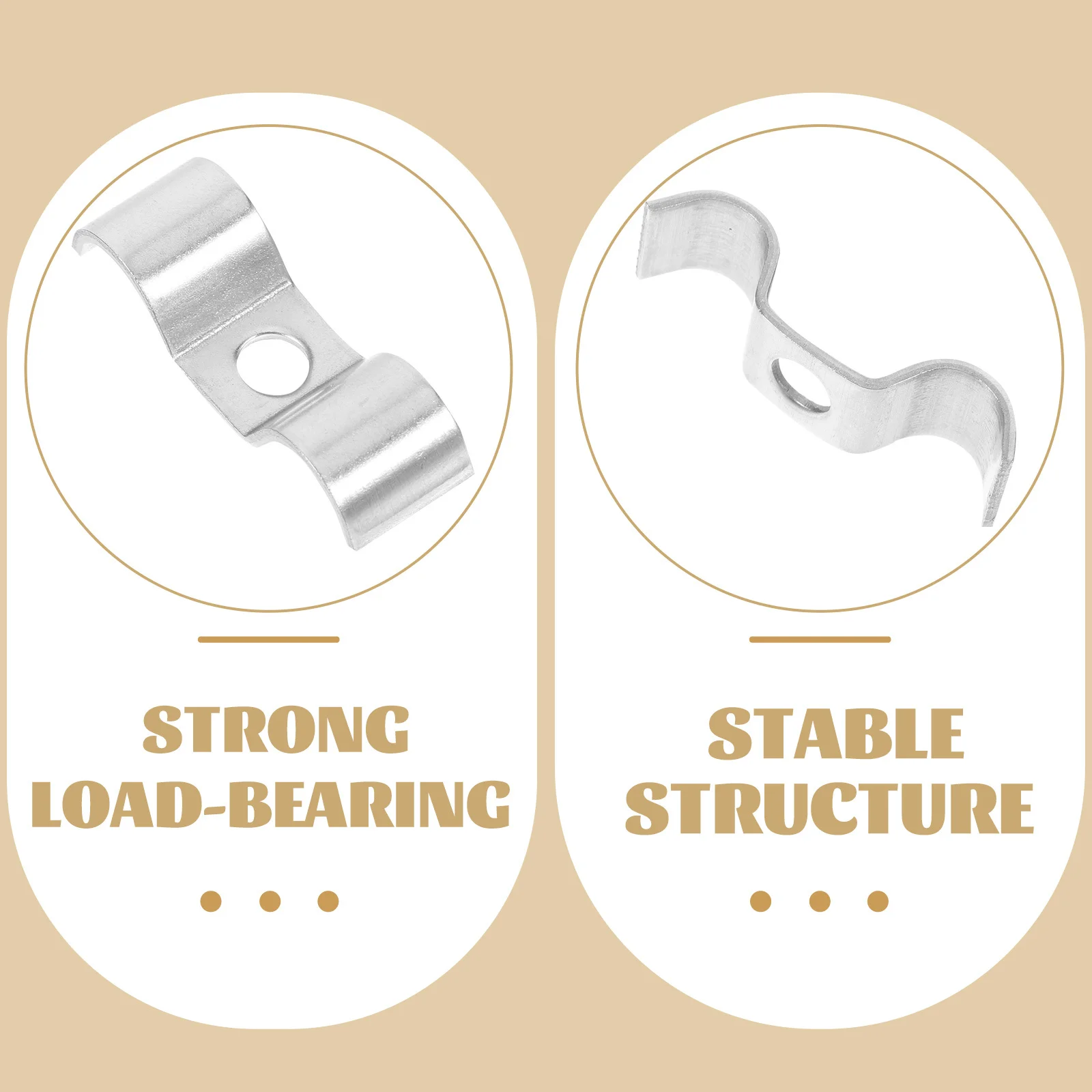 

12Pcs 10Mm Stainless Steel Tube Clamps Heavy Duty U Bracket for Cable Wire Pipe Fixing Secure Mounting Clamping