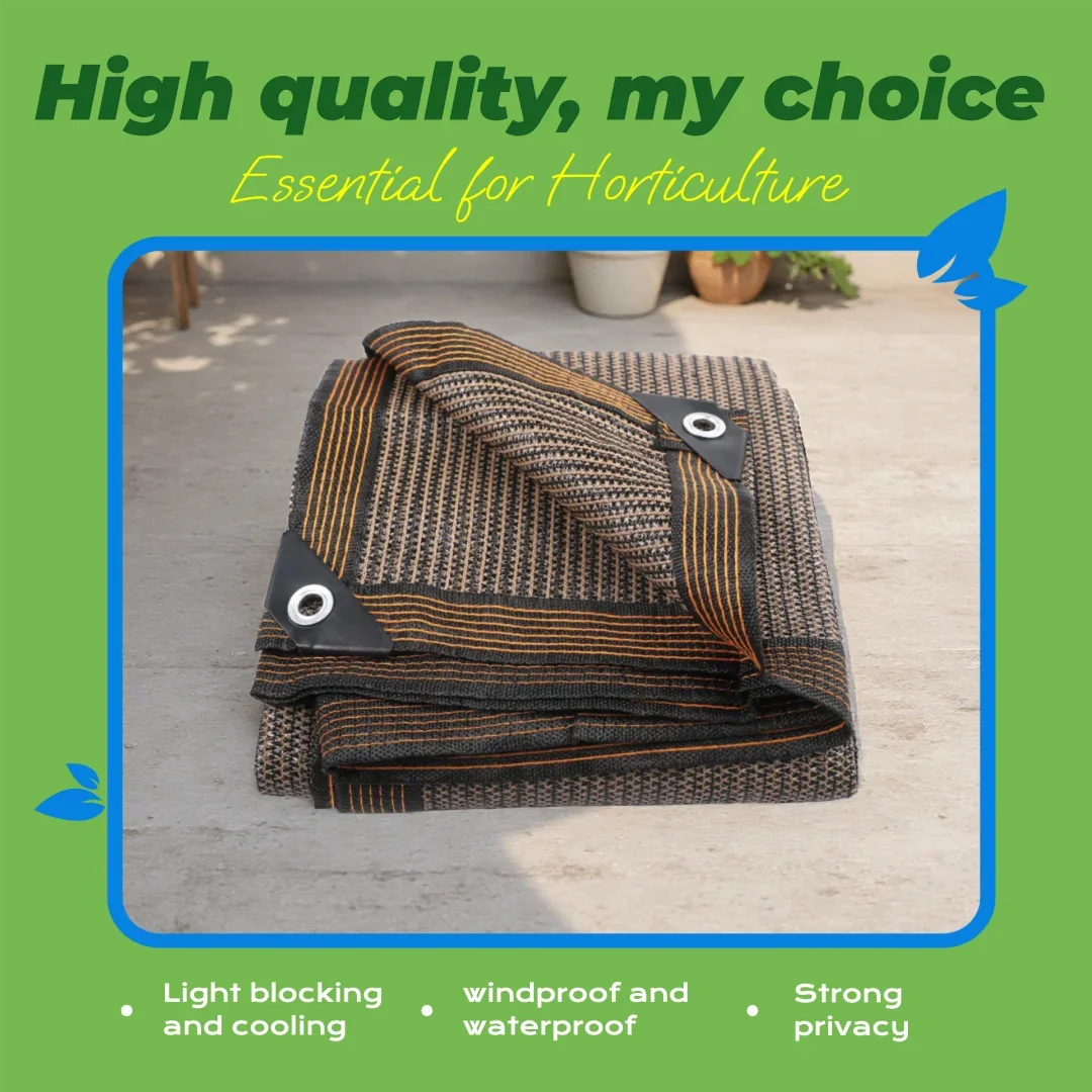 75GSM Outdoor Awning Coffee Sun Shade Net for Garden Succulent Plants Sun Shelter Pergola Shading Sail Greenhouse Shade Cover