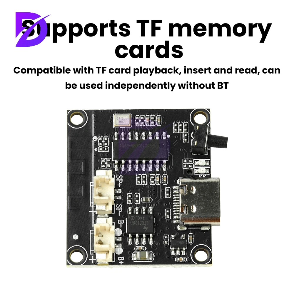 وحدة مضخم صوت بلوتوث DC 5V 3W مع واجهة قابلة للتعديل من النوع C تدعم بطاقة TF وتشغيل بطاقة الذاكرة #3