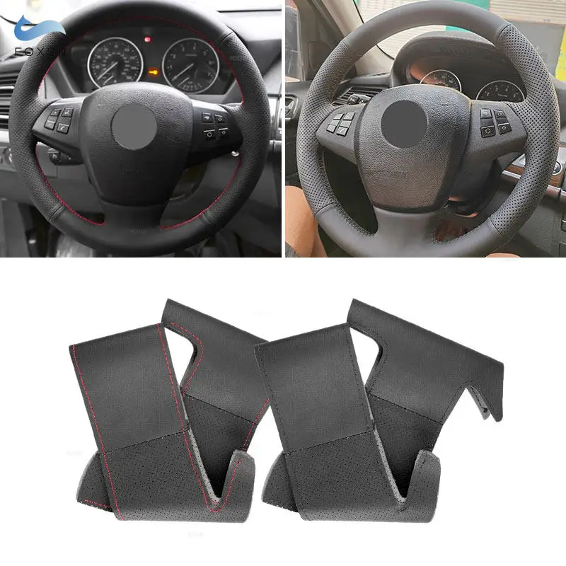 

Braids on Car Steering Wheel For BMW X5 E70 2007 2008 2009 2010 2011 DIY Hand-stitched Perforated Leather Cover Trim Accessories