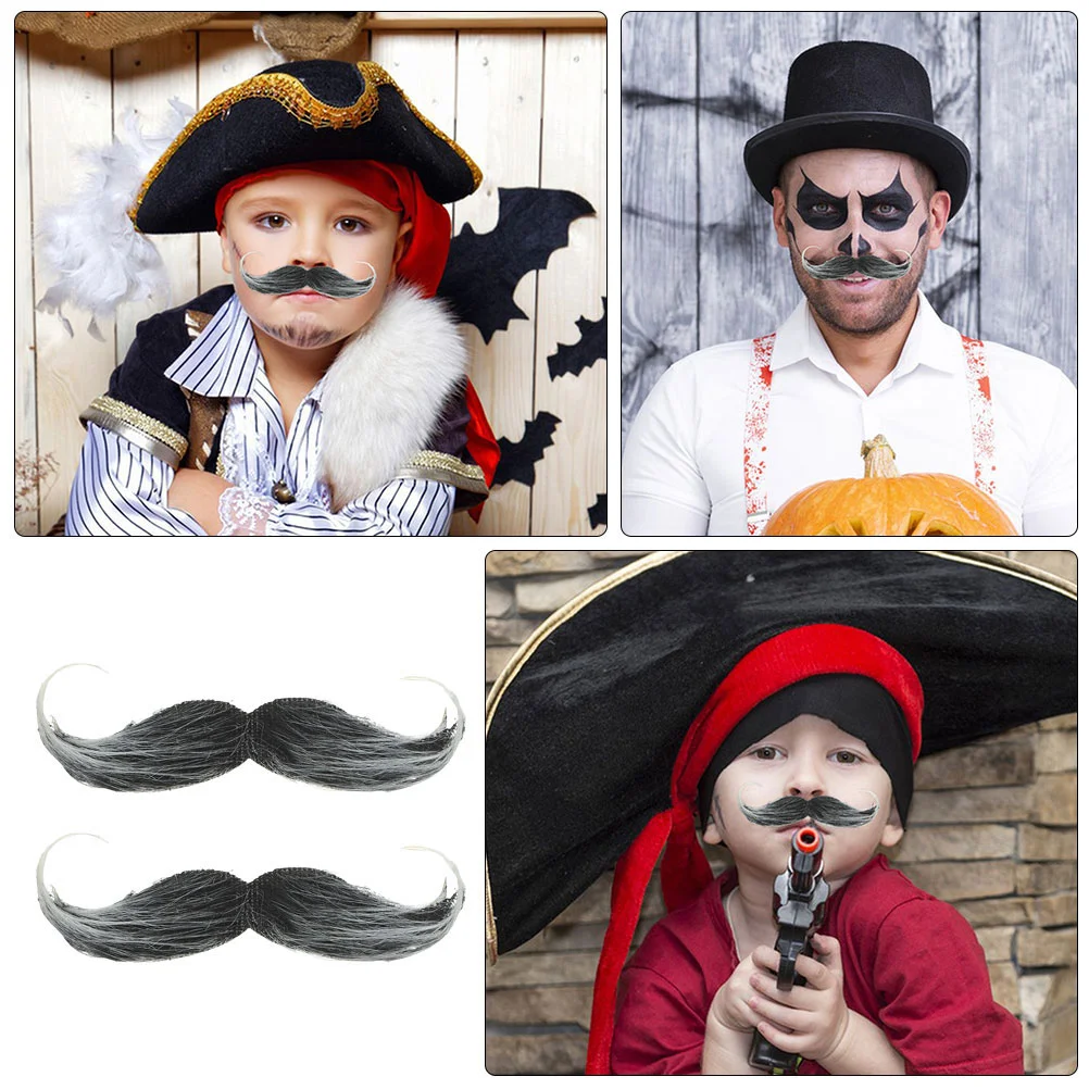 3 Pcs Fake Beard Realistic Mustache Clothing Party Props False Halloween Cosplay Beards Man