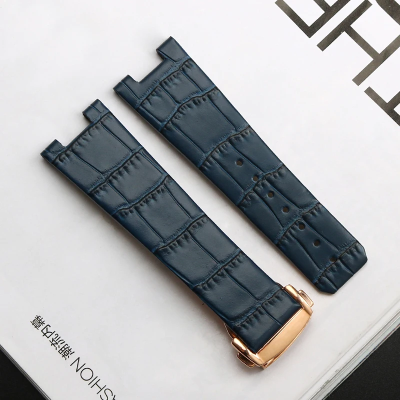 

24MM For Omega Constellation Series 131.13 High-quality Leather Cowhide Strap With Accessories Blue Concave Interface Watch band