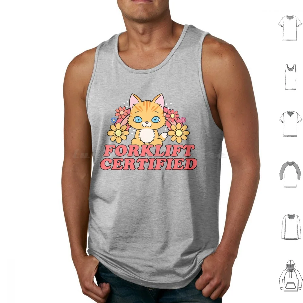 Forklift Certified Tank Tops Print Cotton Forklift Meme Dank Internet Ironic Black Humor Dark Humor Oddly Specific Shitpost