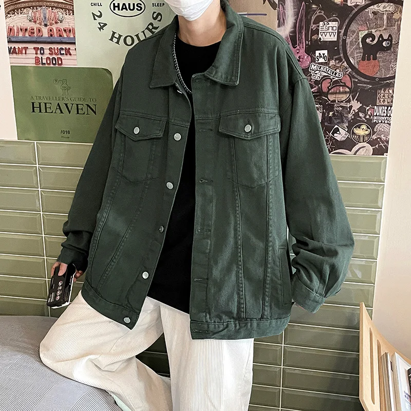 

Мужская джинсовая куртка American Sle Workwear свободного кроя, весна-осень, трендовая, винтажная, универсальная, в стиле хип-хоп