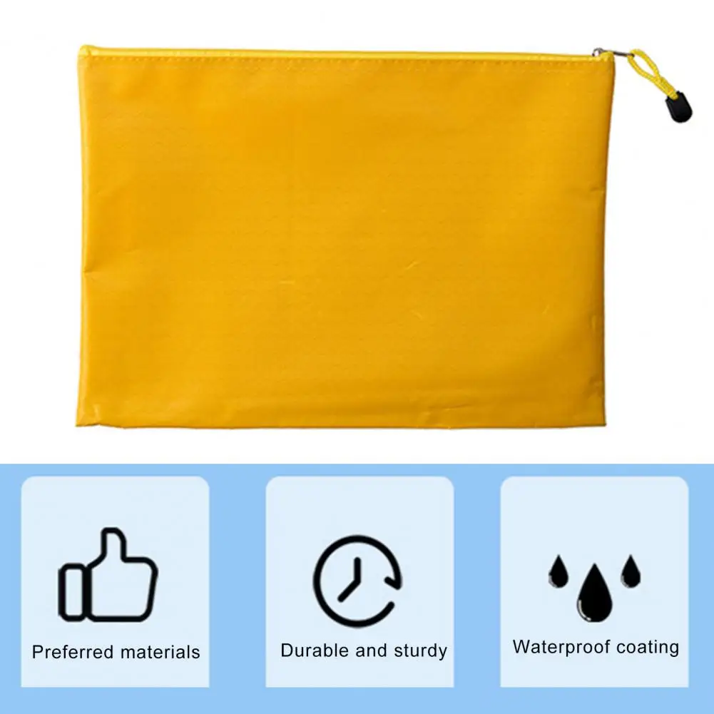 Capacity File Bag Lightweight File Organizer Waterproof Oxford Cloth File Bag with Zipper Lanyard Design for Capacity Document