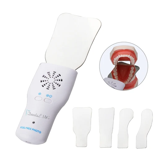 Imagen 1 del producto Espejo fotográfico LED sin niebla para imagen de ortodoncia Dental, Reflector de observación de cavidad de acero inoxidable de alta dureza, ortodoncia Oral