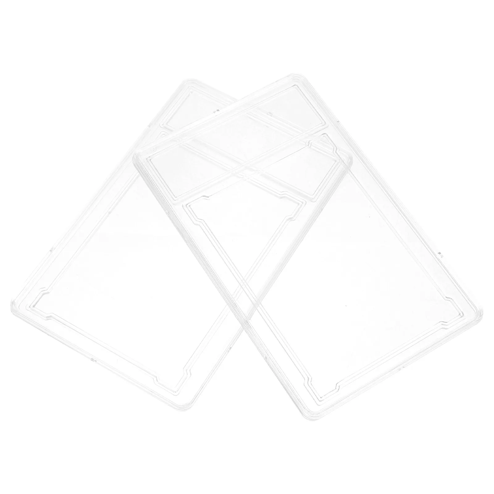2Pcs Trading Cards Protector Case Clear Plastic Hard Card Holders Smooth Edges Protective Display Covers for Cards