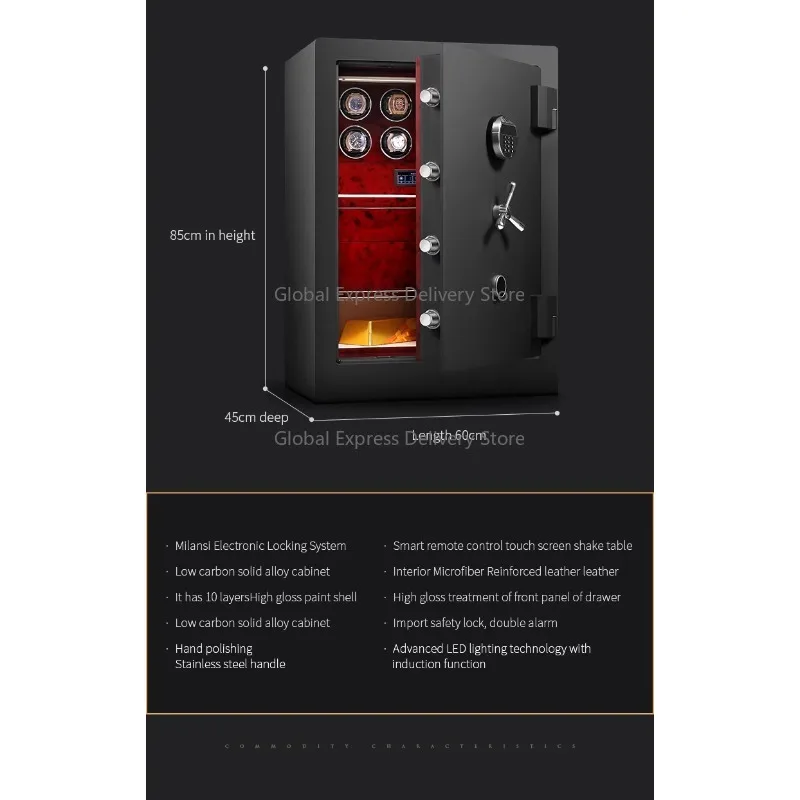 Nuovo orologio sicuro avvolgitore automatico antifurto scatola per orologi sblocco delle impronte digitali 8 12 20 slot