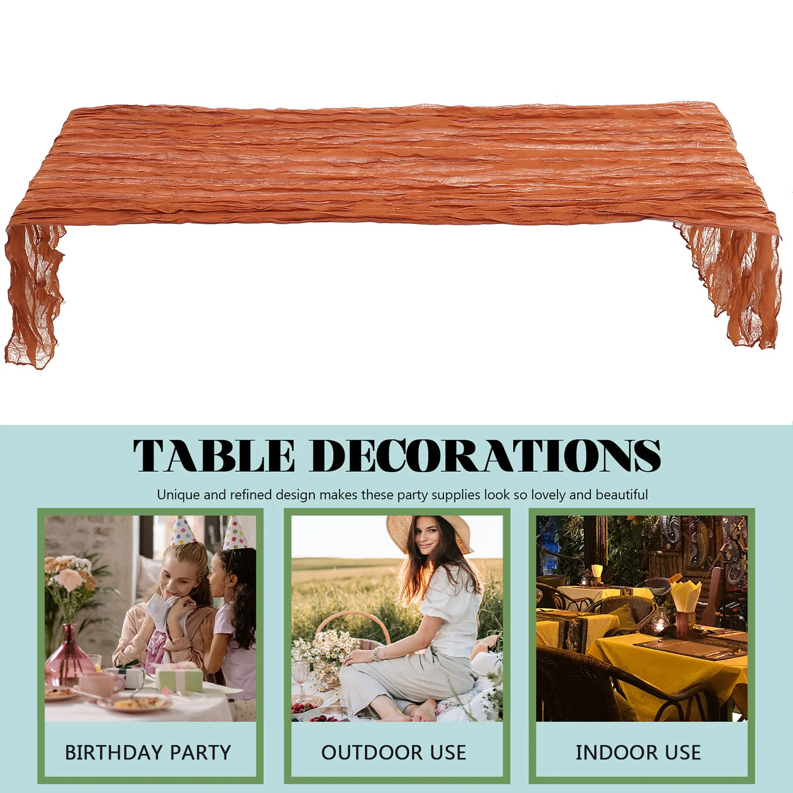 

Cheesecloth Table Runner Rustic Wedding Farmhouse Romantic Home Decorative Multi-Function Party Favor Banquet Buffet