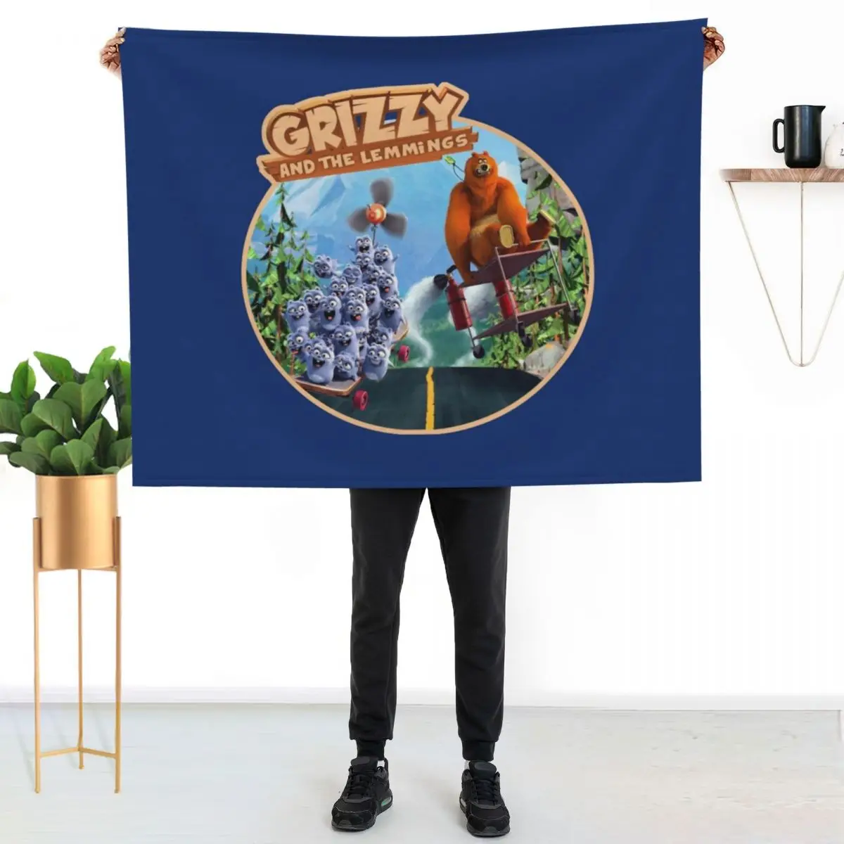 grizzy and the lemmings Throw Blanket Sofa Throw Quilt Furry anime Fashion Sofas Decorative Beds Blankets
