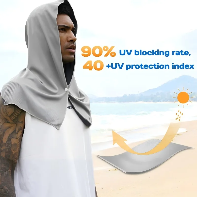 1/2 Pcs Cool and Cool Shawl Black Technology Fiber Ultra Fine Sunscreen Headscarf Breathable and UV Resistant Small Shawl