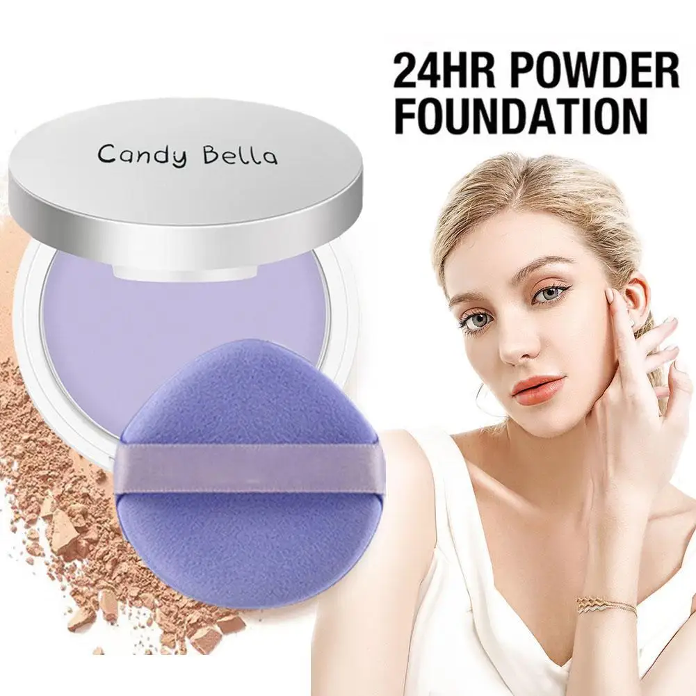 11g Lavender Makeup Powder Jelly For Girls Women Oil Control Face Powder Long Lasting Waterproof Mini Puff Nude Cosmetic Ma S6r4