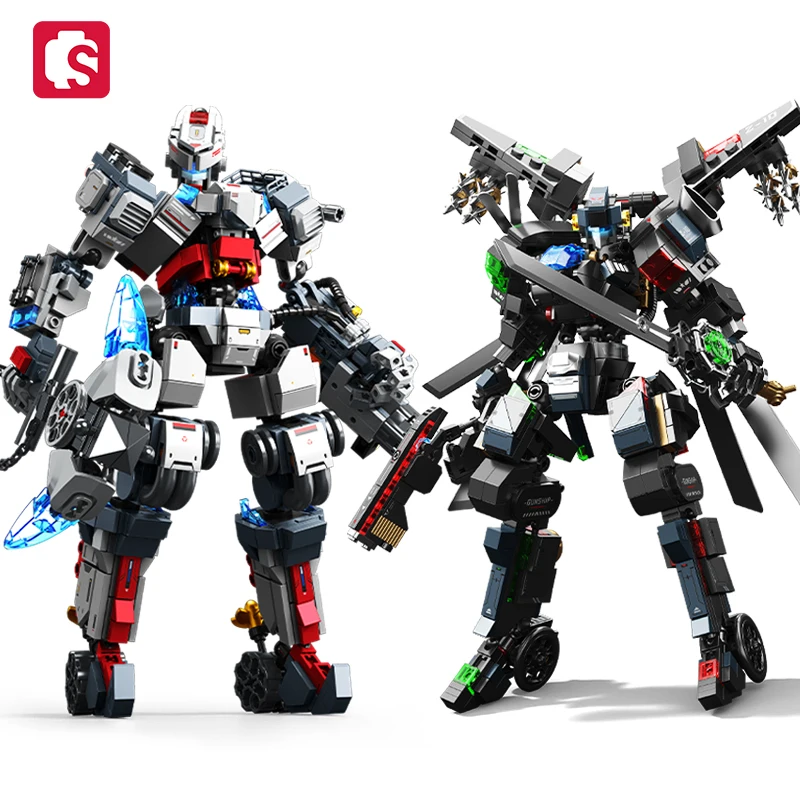 SEMBO BLOCK Combined Transforming Mecha Robot Building Blocks Kits MOC  Build with Versatile Weapons Bricks Toys Boys  Birthdays