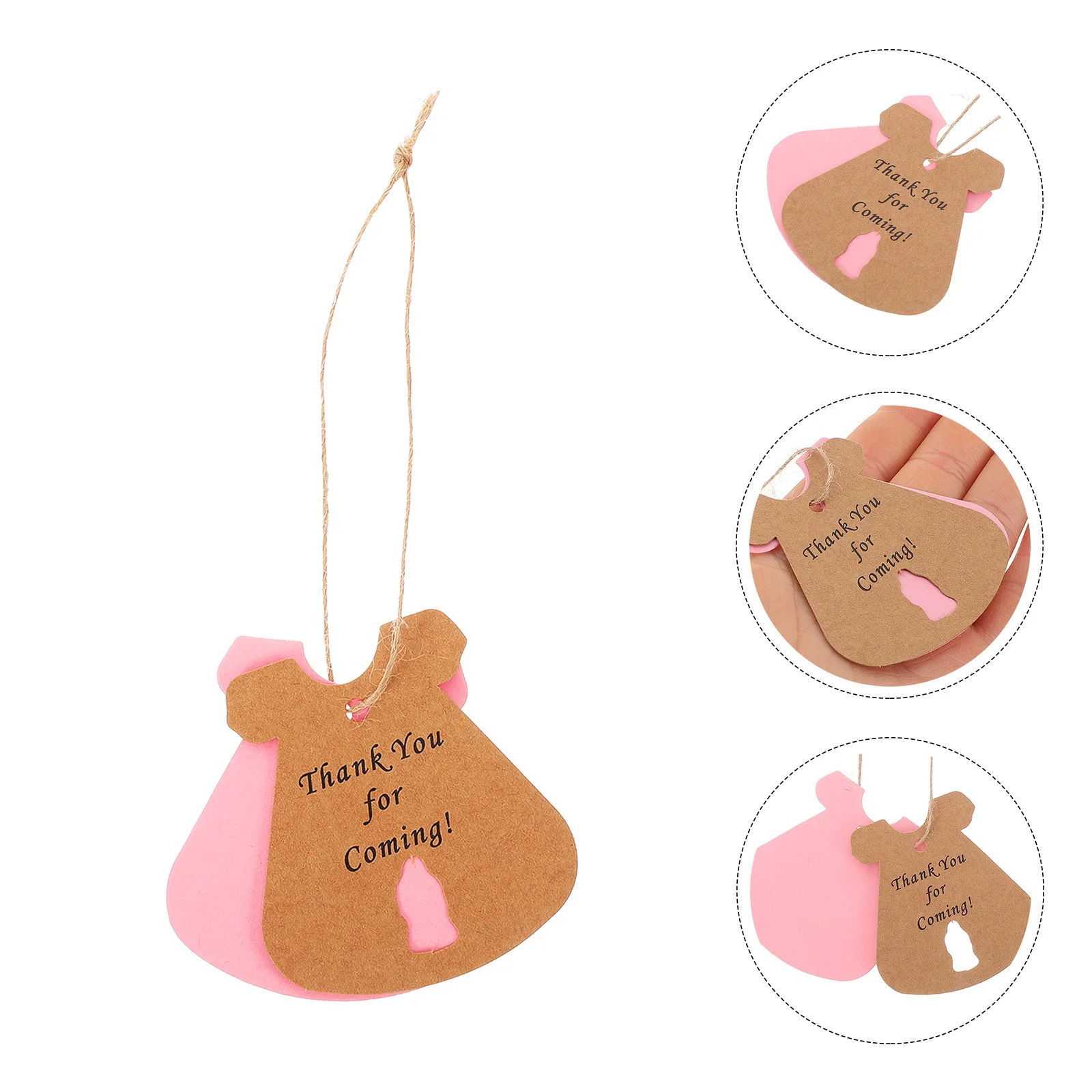 

1Set Kraft Paper Thank You Gift Tags Brown Labels Decorative Creative Small Tags for Gift Bags Party Small Labels with String