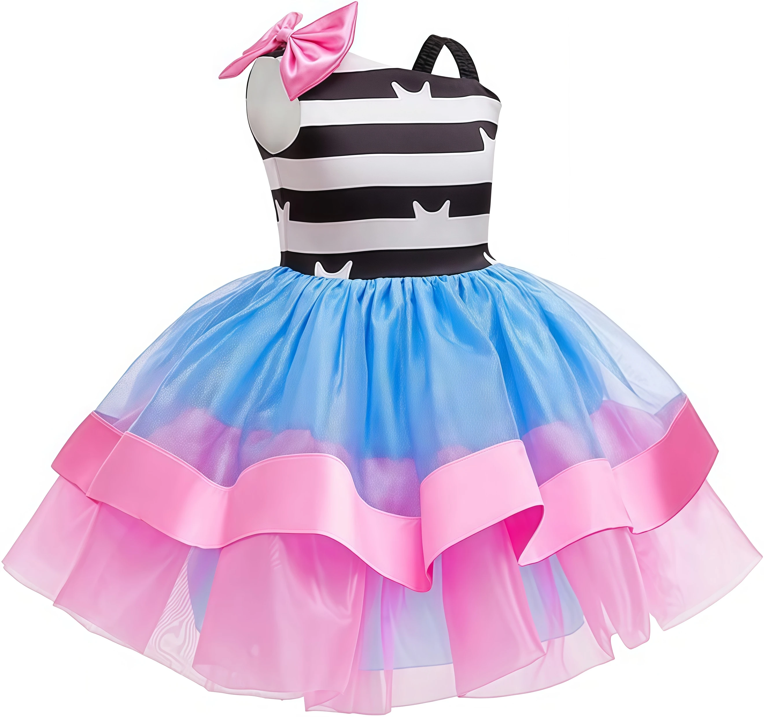 Girls Fancy Mesh Tutu Dress With Glitter Cat Headband Tulle Princess Dress Set Kids Halloween Birthday Party Carnival Costume