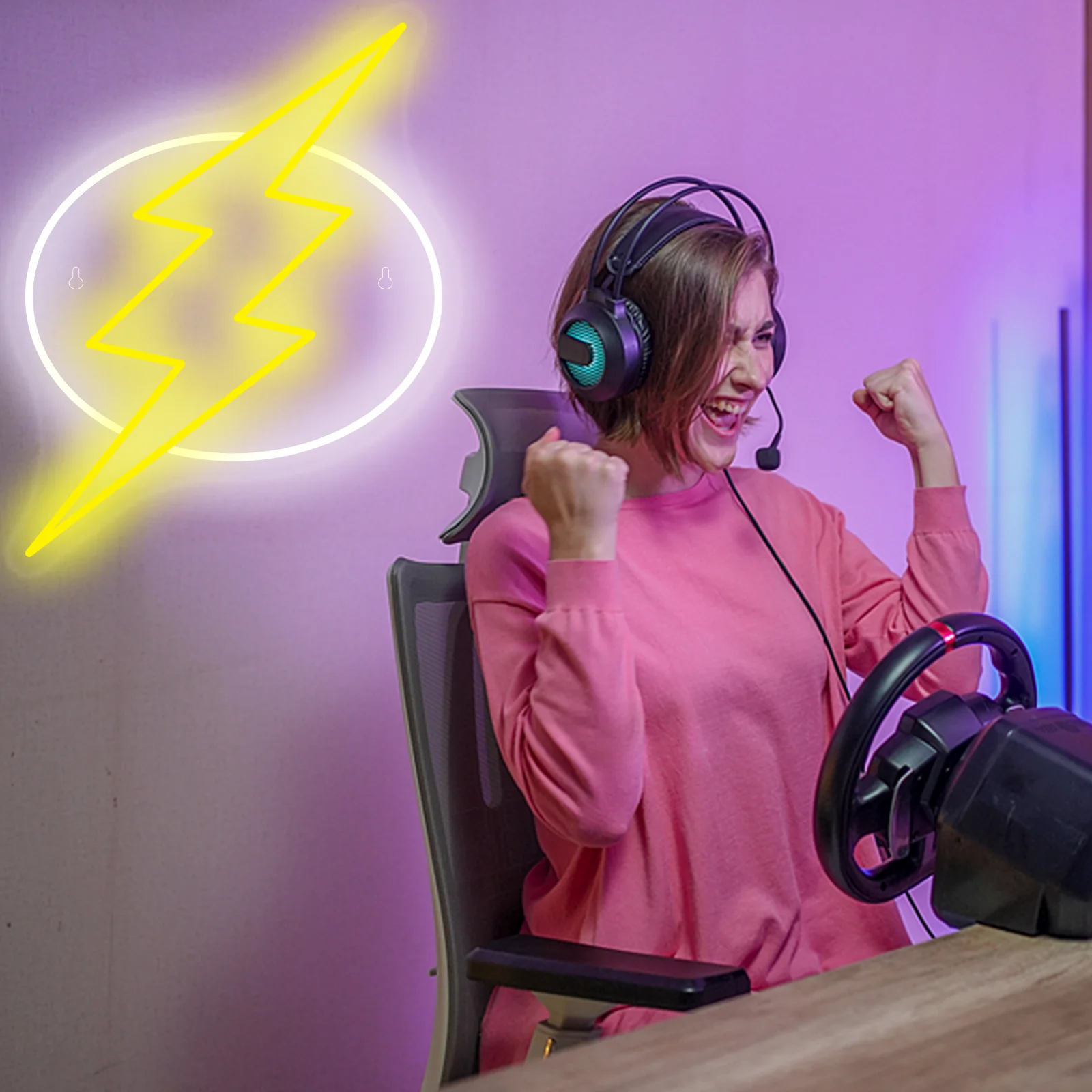 The Flash Logo letreros de neón para decoración de pared, arte, decoración de habitación, dormitorio, Bar, fiesta, lámpara alimentada por USB, luces Led regulables, signo de héroe