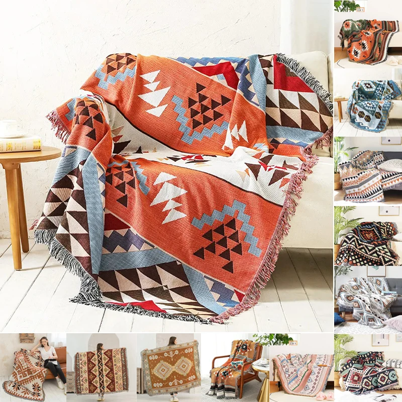 Bohemian Style Polyester Cotton Sofa Towel Anti Slip Sofa Protective Cover Multifunctional Camping Blanket Home Decoration 소파 커버