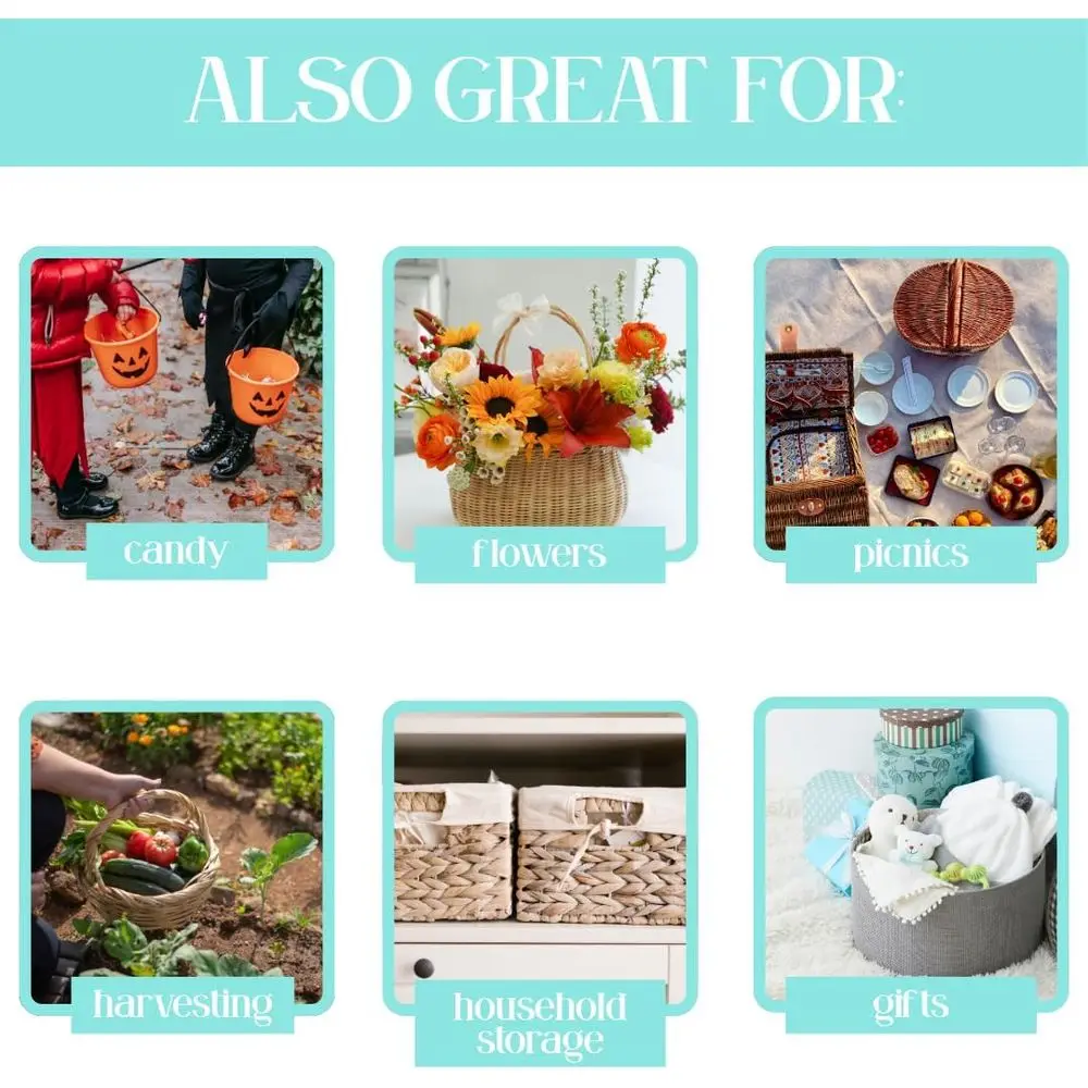 12-Count Mini Plastic Baskets with Handles for Fruits, Vegetables, Party Decor, and Storage