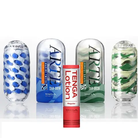 TENGA Vacuum Cup ARTE Sucking Masturbator Cup with Lube Male Transparent Products Real Vagina Soft Pussy Endurance Exercise