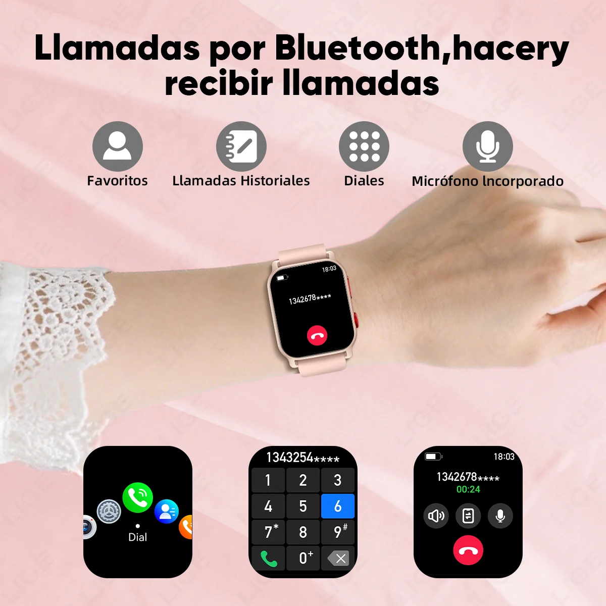 LIGE Ultra thin Smart Watch Wo - Smartwatch Purple Watches For Women 评论和价格