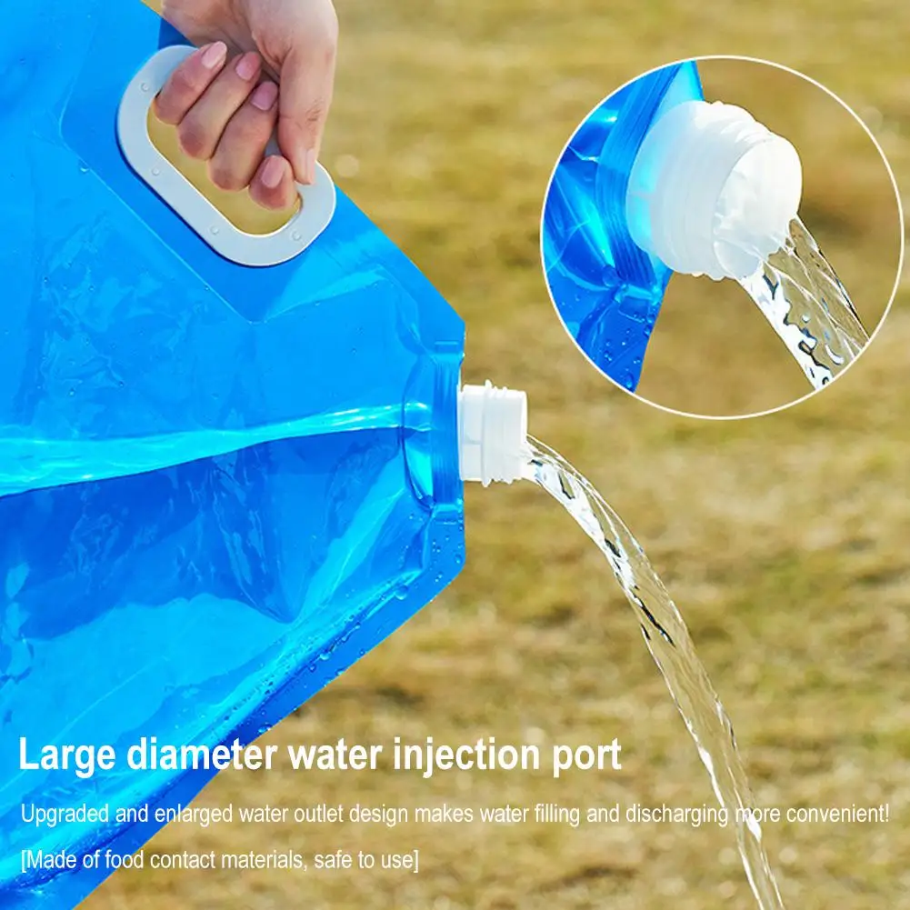 5/10L Camping Water Bag Portable Folding Water Bucket Large Water Container Outdoor Travel Pouch Can Camping Supplies