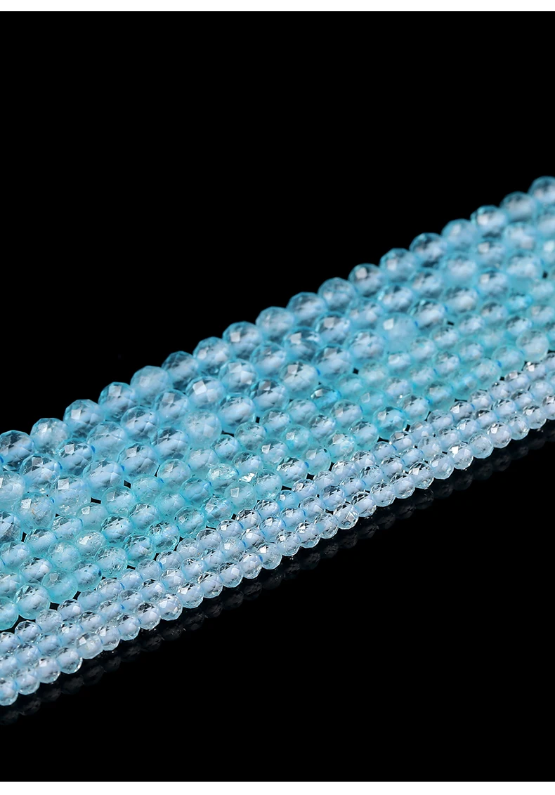 JD Natürliche Facettierte Blaue Topas-Perlen, Hochklare Polierte Edelsteinperlen für DIY-Armband-, Halsketten- und Anhänger-Schmuckherstellung – Detail 4