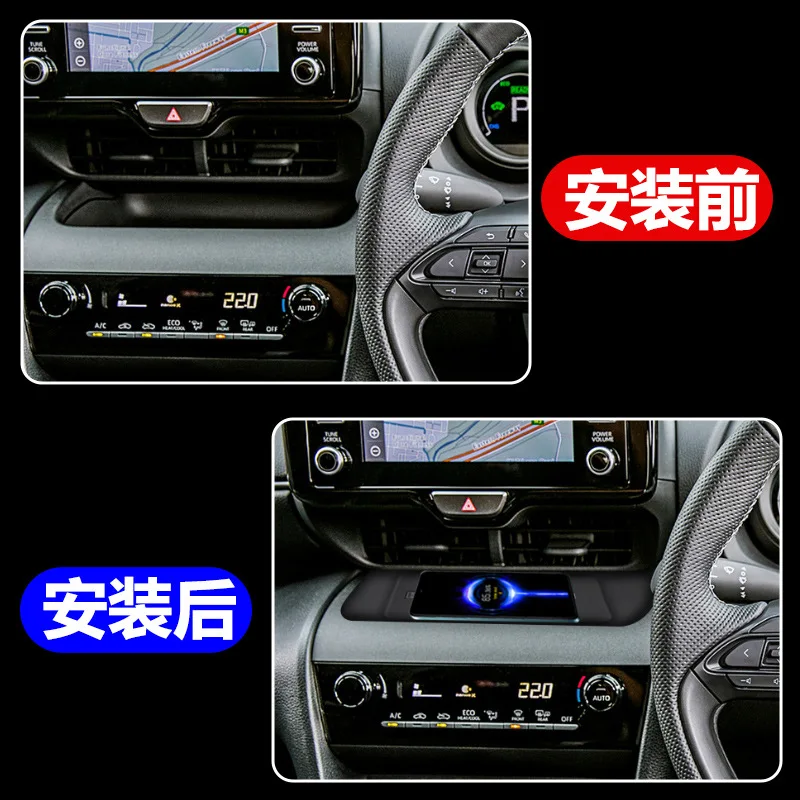 For Toyota Yaris Cross RHD 2021 2022 2023 Car Wireless Charger 15W Fast Charging Console Mobile QI/Magsafe Suction Charger