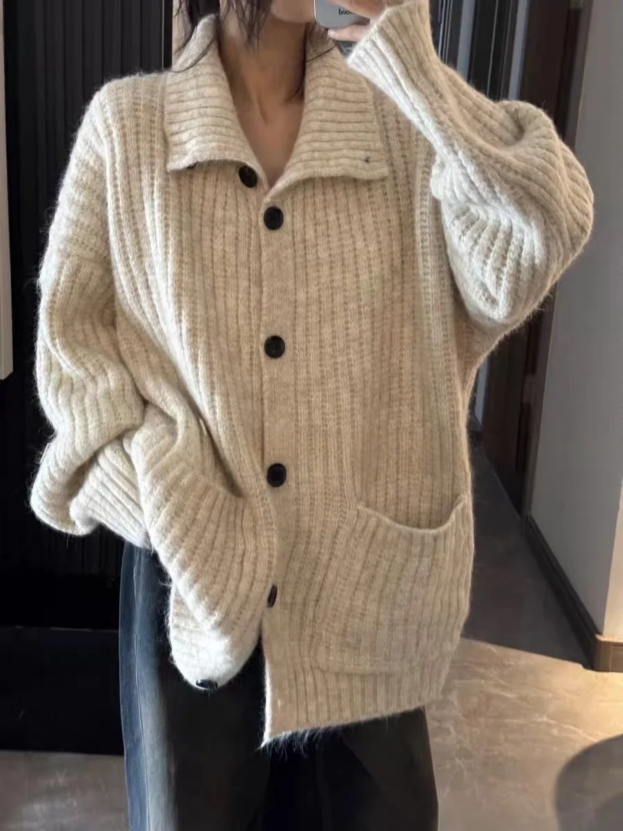 

Korean style high neck sweater women's coat autumn and winter clothing, high-end sense, loose knit top, thickened