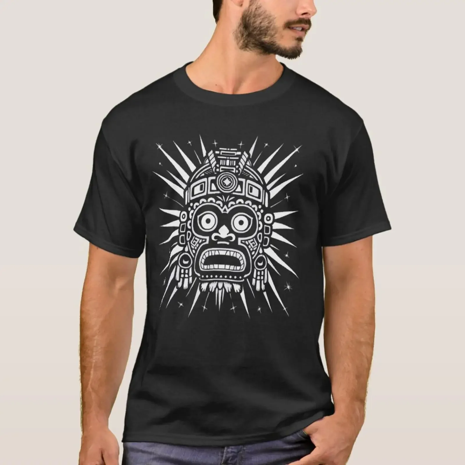 Aztec God Culture Mayan Indigenous Tlaloc St T Shirt vintage Washed Versatile Top For Everyday Wear Casual Slightly