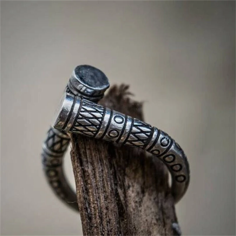 Nordic Style Viking Symbol Amulet Ring Retro Design Sense Men's Women's Metal Rings Couple Anniversary Gift Jewelry Dropshipping